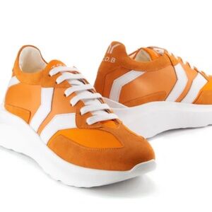 Women's Orange and White Sneakers